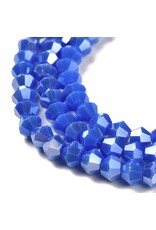 4mm Bicone Opaque Medium Blue AB  x80