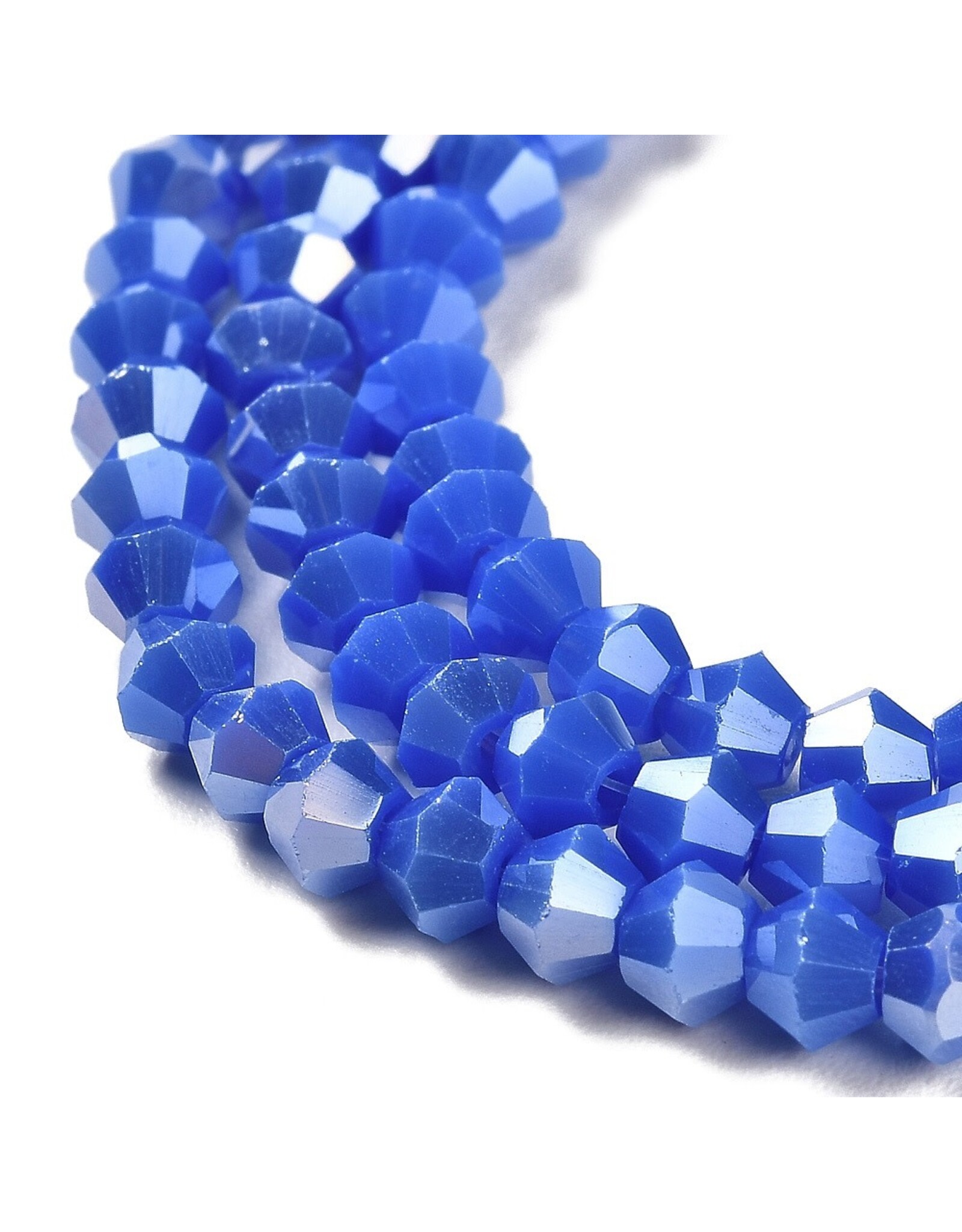 4mm Bicone Opaque Medium Blue AB  x80