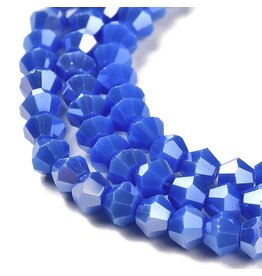 4mm Bicone Opaque Medium Blue AB  x80