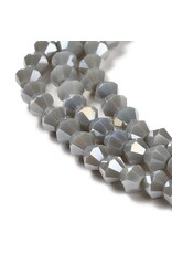 4mm Bicone Opaque Grey AB  x80