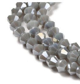 4mm Bicone Opaque Grey AB  x80