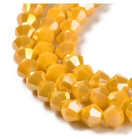 4mm Bicone Opaque Dark Yellow AB  x80