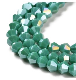 4mm Bicone Opaque Turquoise Blue AB  x80