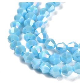 4mm Bicone Opaque Light Blue AB  x80