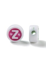 10mm Round  White With Colourful  Letters   Random Mix x130 (50g)