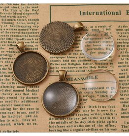 Round Pendant Cabochon Setting 25mm Antique Brass NF x1 set