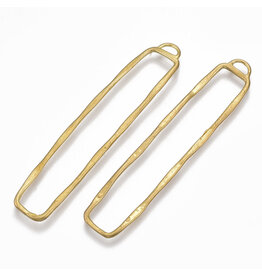 Rectangle Pendant  Brass 60x12mm  x2  NF