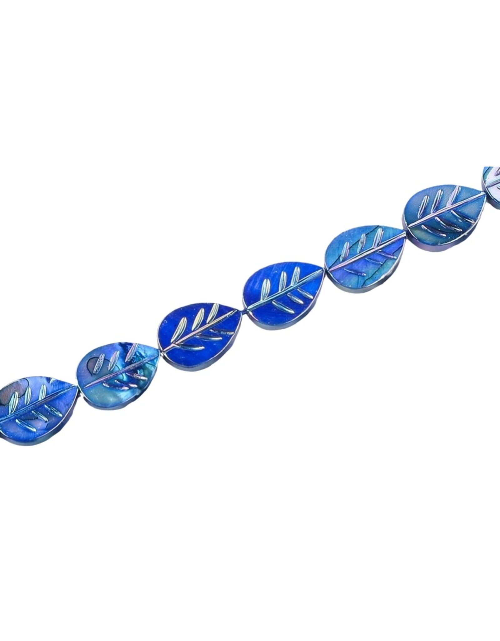 15x11mm Natural  Shell  Leaf Dyed x10
