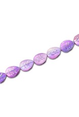 15x11mm Natural  Shell  Leaf Dyed x10