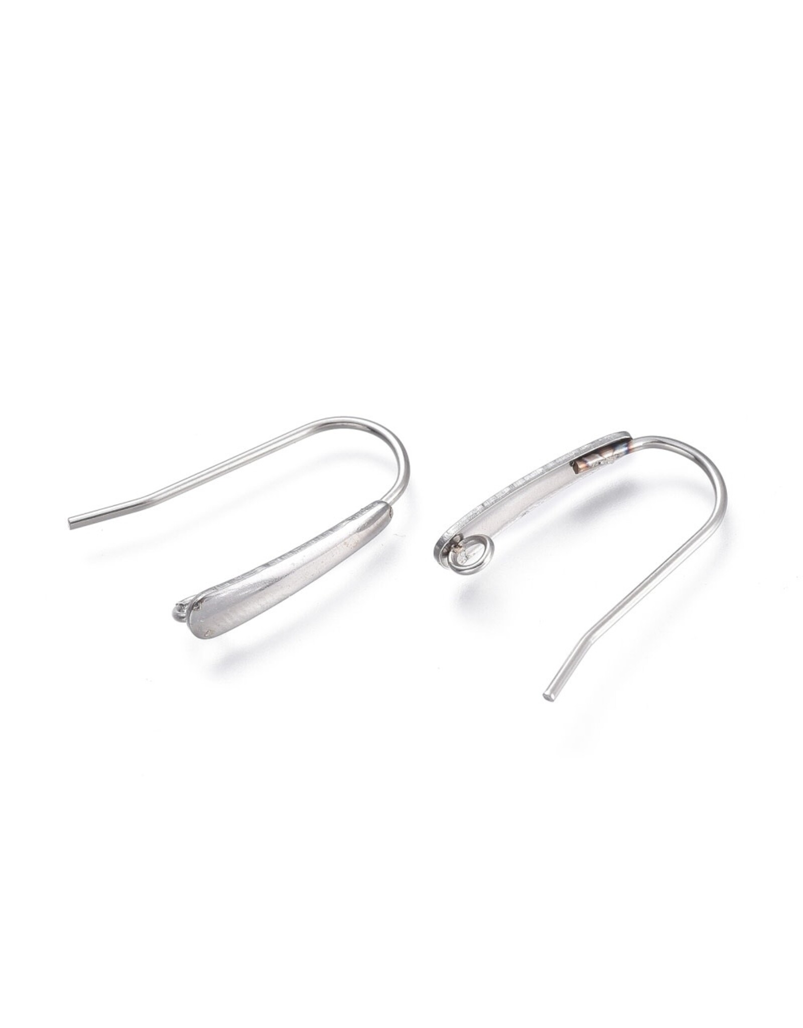 Ear Wire 18x13mm Stainless Steel x10