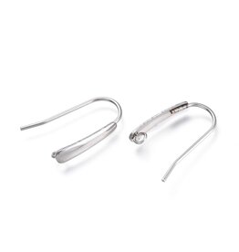 Ear Wire 18x13mm Stainless Steel x10