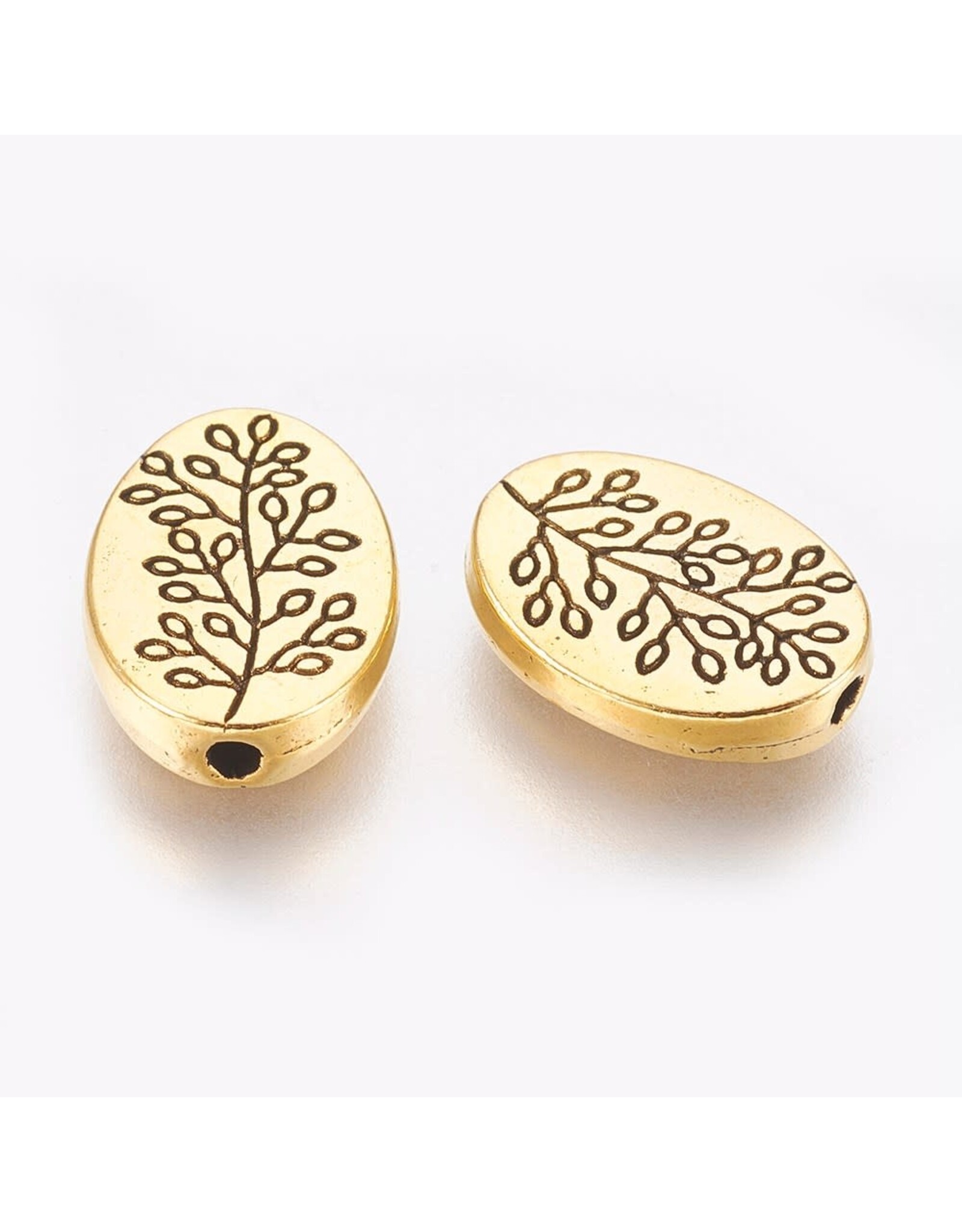 Branch Bead 14x10mm Antique Gold  x10 NF