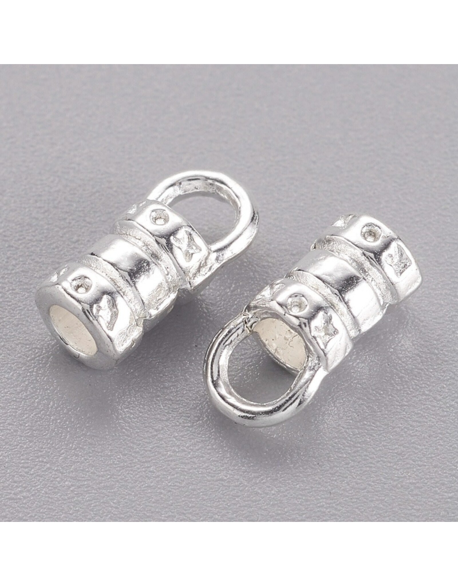 Cord End Crimp Silver for 2mm Cord