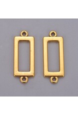Open Rectangle Link Gold 30mm  1 to 1  x2  NF