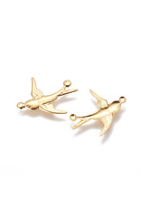 Swallow Link Stainless Steel Gold  17x19mm  1 to 1  x6  NF