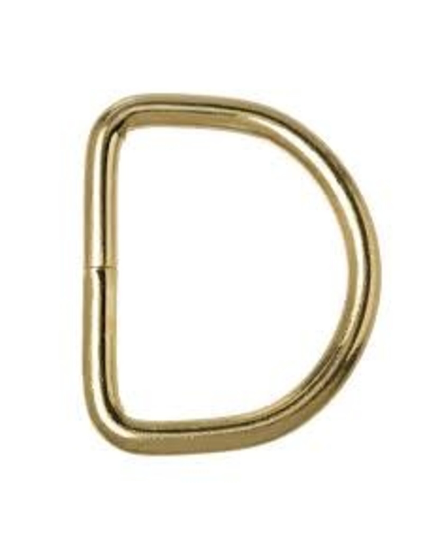 Metal "D" Ring  19x25mm  Brass  x10