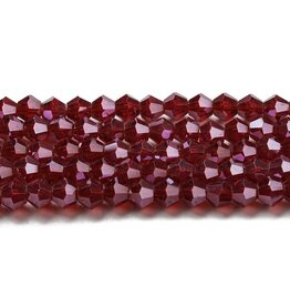 6mm Bicone Dark Red Lustre  x45