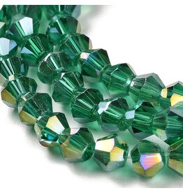 6mm Bicone Teal Green AB  x45