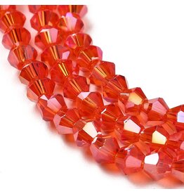6mm Bicone Light Red  AB  x45