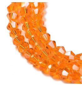 6mm Bicone Light Orange  AB  x45