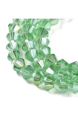 6mm Bicone Peridot Green AB  x45