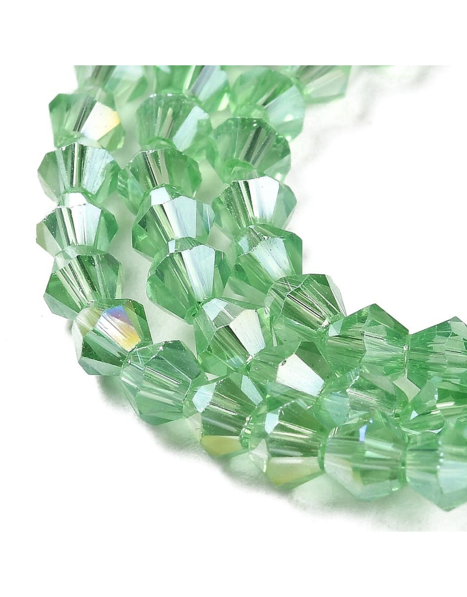 6mm Bicone Peridot Green AB  x45