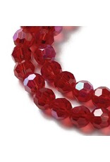 4mm Round  Transparent Dark Red  AB  x85