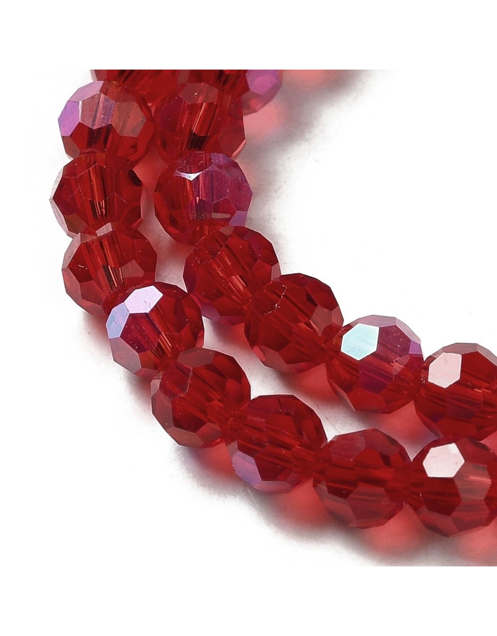 4mm Round  Transparent Dark Red  AB  x85