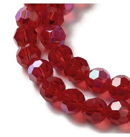 4mm Round  Transparent Dark Red  AB  x85