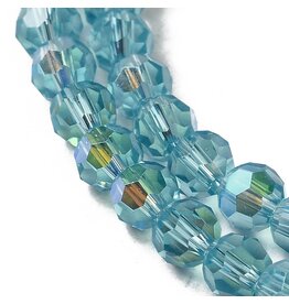 4mm Round  Transparent Aqua  AB  x85