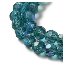 4mm Round  Transparent Capri Blue AB  x85