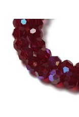 4mm Round  Transparent Dark Red  AB  x85