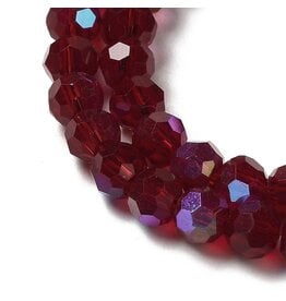 4mm Round  Transparent Dark Red  AB  x85