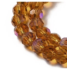 4mm Round  Transparent Dark Topaz  AB  x85