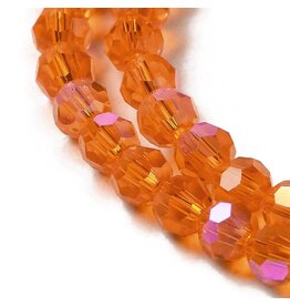 4mm Round  Transparent Orange AB  x85