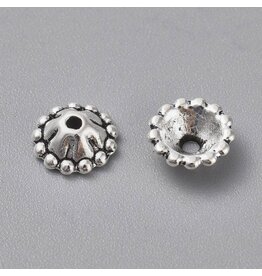8mm Bead Cap Antique Silver  x50  NF