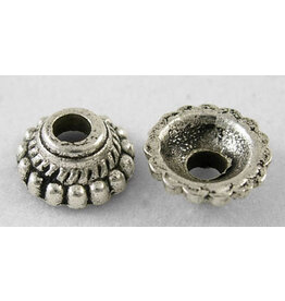 8mm Bead Cap Antique Silver  x50  NF