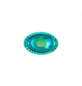 Oval Resin Cabochon 18x25mm Turquoise AB  x2