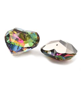 Heart  Faceted AB Foil Backing   45x27mm  x1