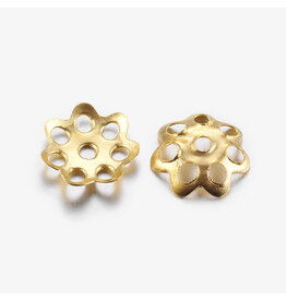 6mm Bead Cap Flower Gold