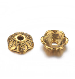 6mm  Bead Cap  6 Petal Flower   x50