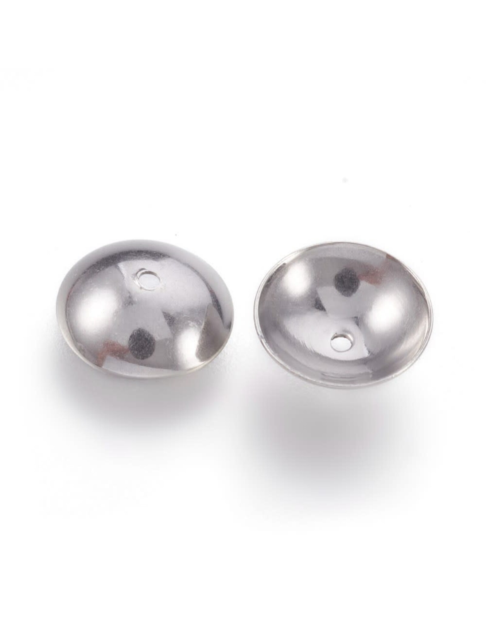 8mm Bead Cap Apetalous   Stainless Steel  x20 NF