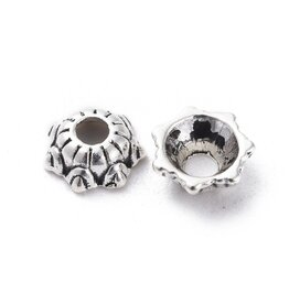 Bumpy Bead Cap  Antique Silver  5x2mm  x100