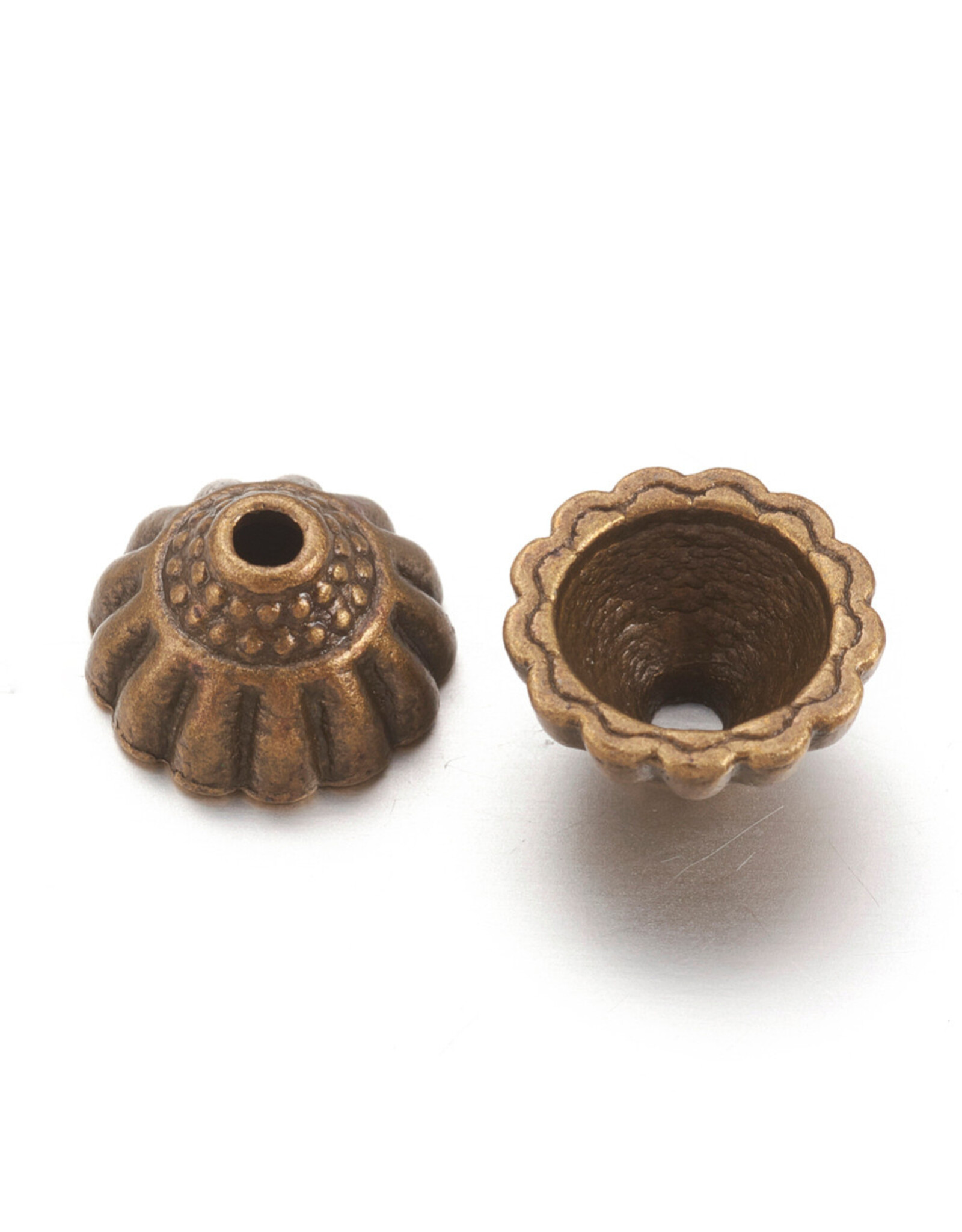 10mm Bead Cap  Antique Brass  NF