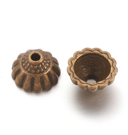 10mm Bead Cap  Antique Brass  NF