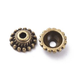 8mm Bead Cap Antique Brass NF