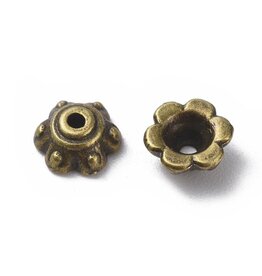 7mm Bead Cap Antique Brass NF