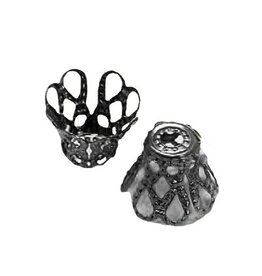 6x5mm Bead Cap Gun Metal NF