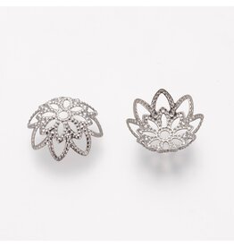 10mm Filigree Bead Cap Stainless Steel  NF x20