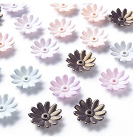 18x5mm Acrylic Flower Cap  x20 pair